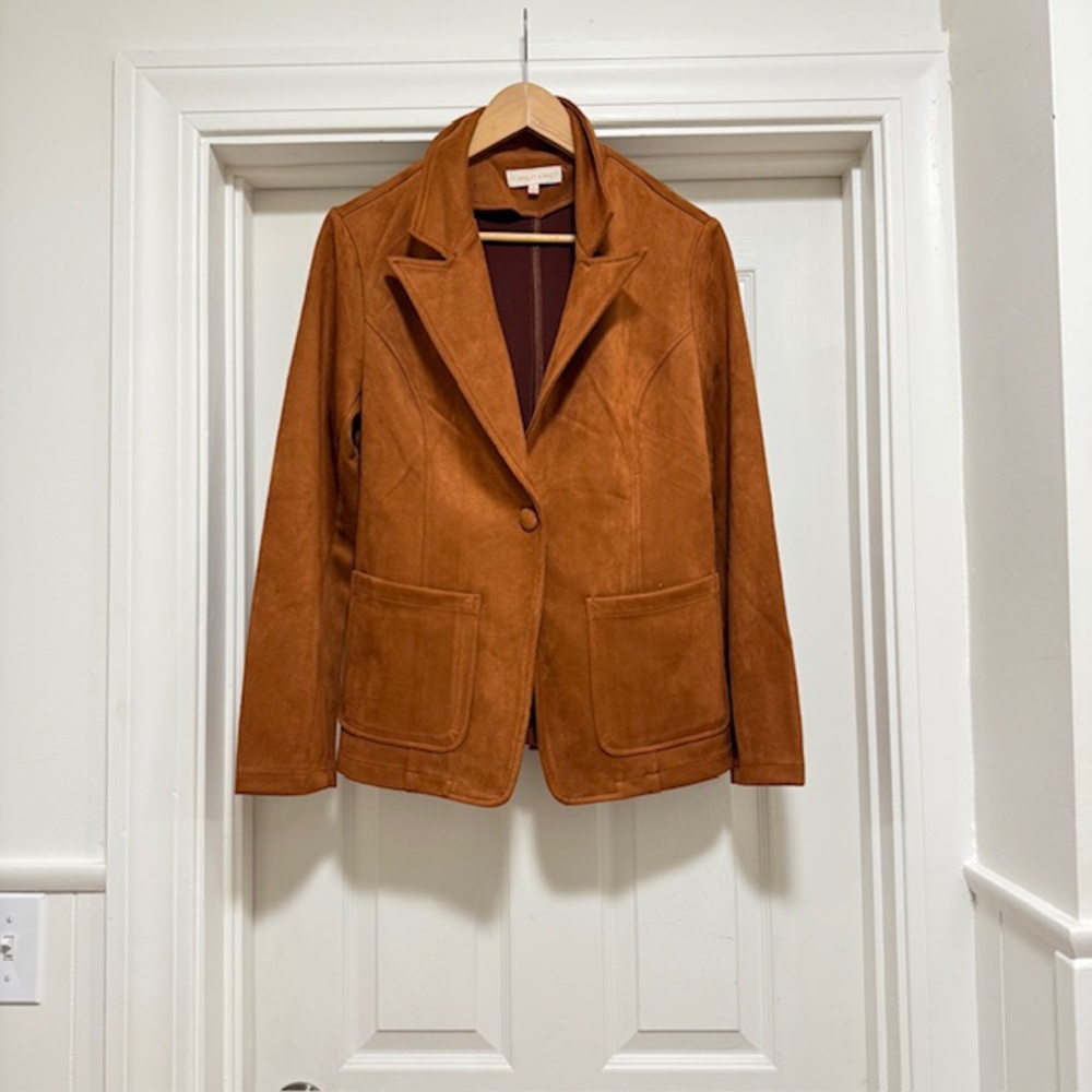 Solitaire Brown Blazer Jacket. Size Large. New never worn